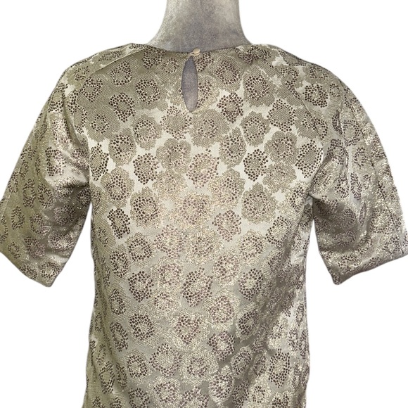 J. Crew Silk Blend Metallic Gold Brocade Top - 2 - Picture 9 of 14